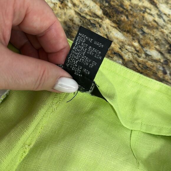 Rafaella Linen Lime Green Wrap Skort With Pocket Size 12 - Picture 5 of 9